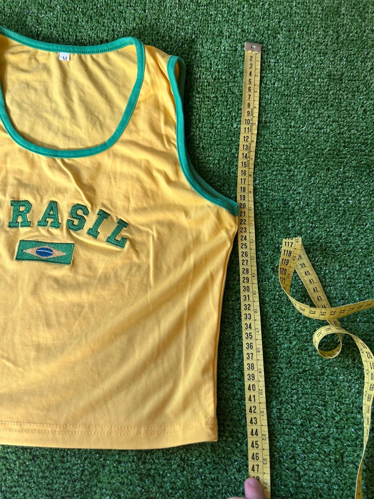 Geel-groen Brazil geborduurd tanktopje – photo 3
